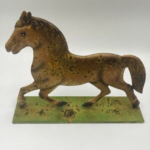 Tin Horse Weathervane Decor Primitive Patina Folky 15" Wide x 12" Tall